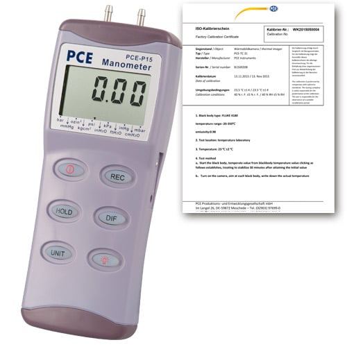 Manômetro PCE-P30-ICA incl. certificado de calibração ISO