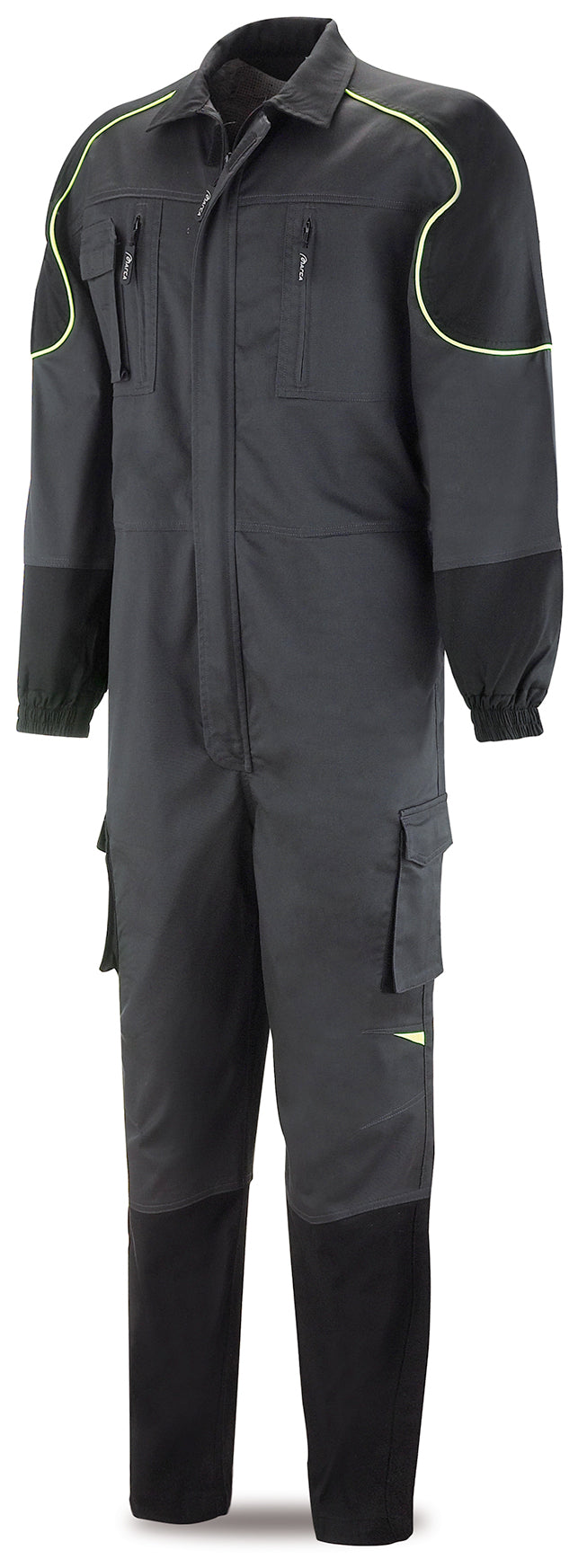 Fato-macaco Pro Series stretch cinzento/preto poliéster/algodão 245 g