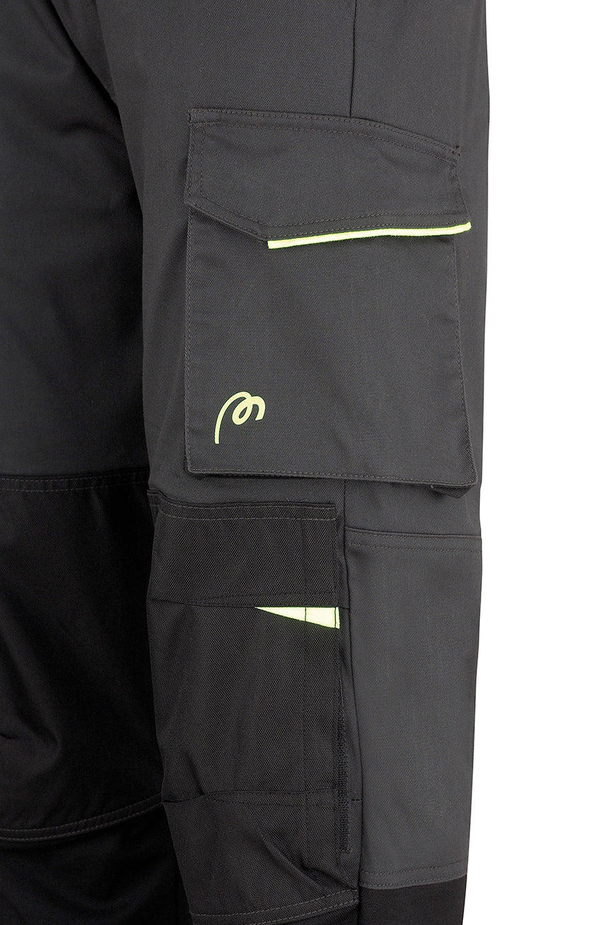 Calças Pro Series stretch cinzento/preto poliéster/algodão 245 g, vista 2