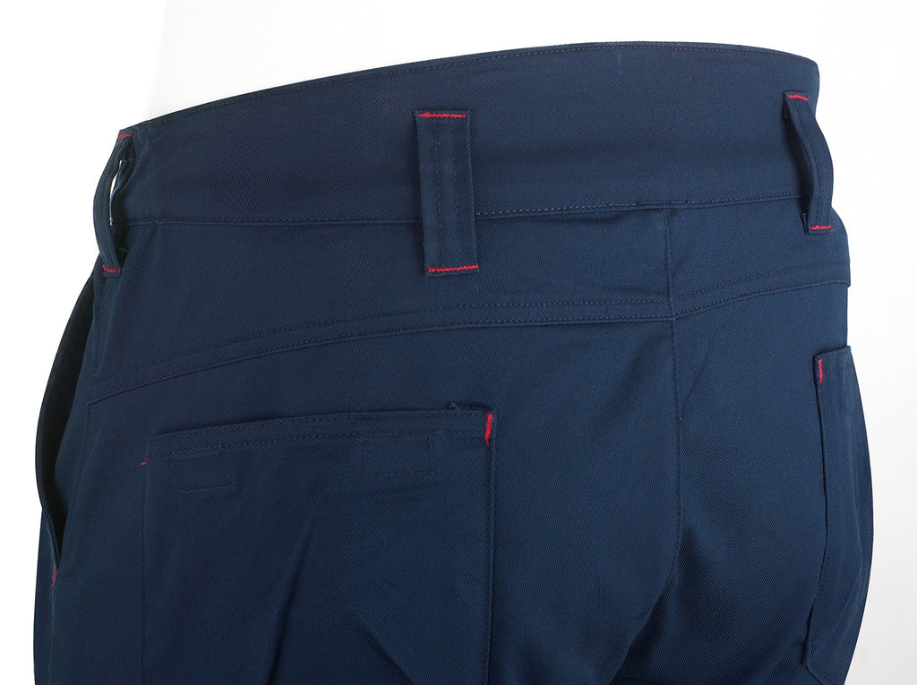 Calças stretch azul-marinho poliéster/algodão 245 g com vários bolsos, vista 2