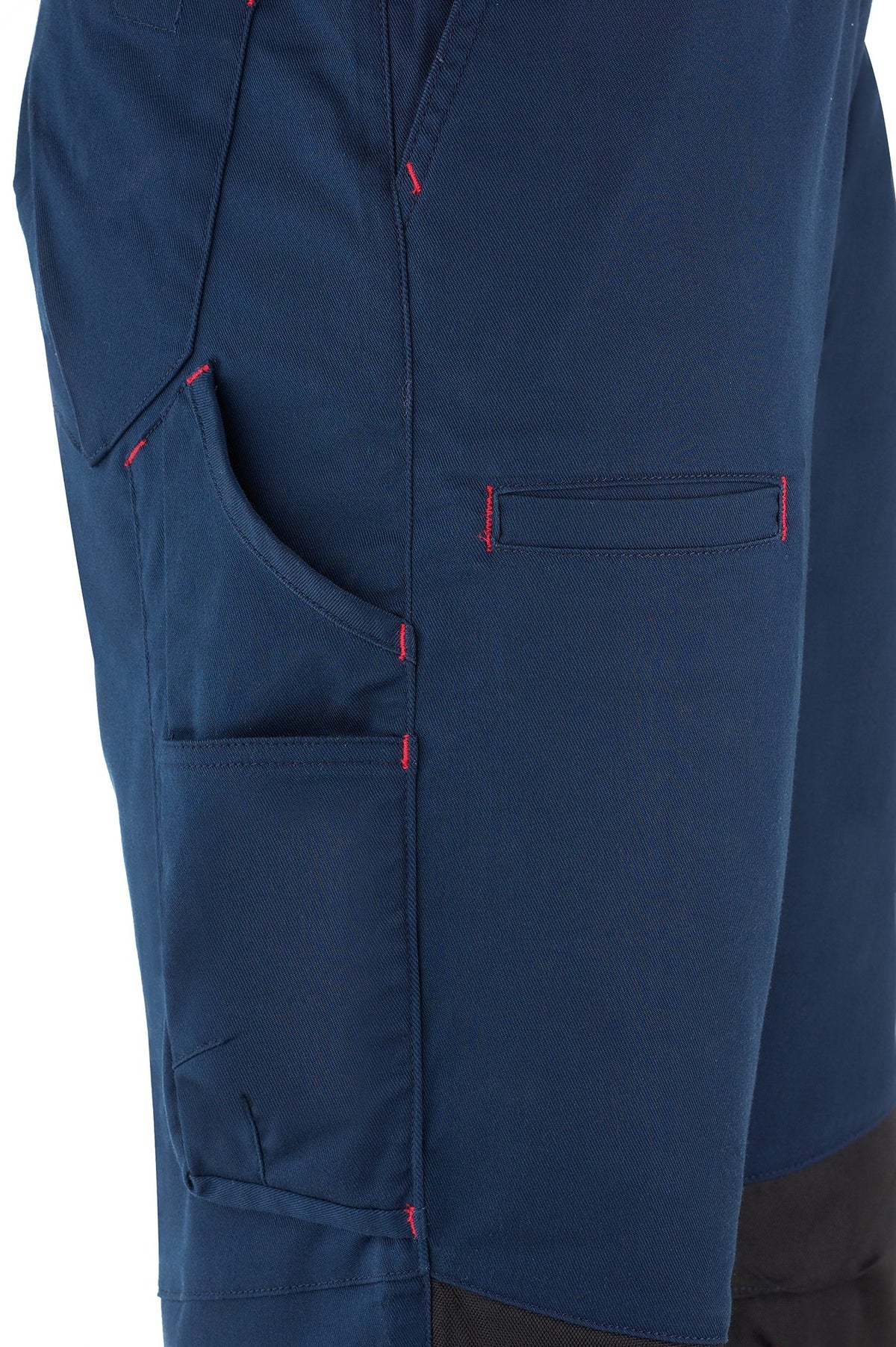 Calças stretch azul-marinho poliéster/algodão 245 g com vários bolsos, vista 7