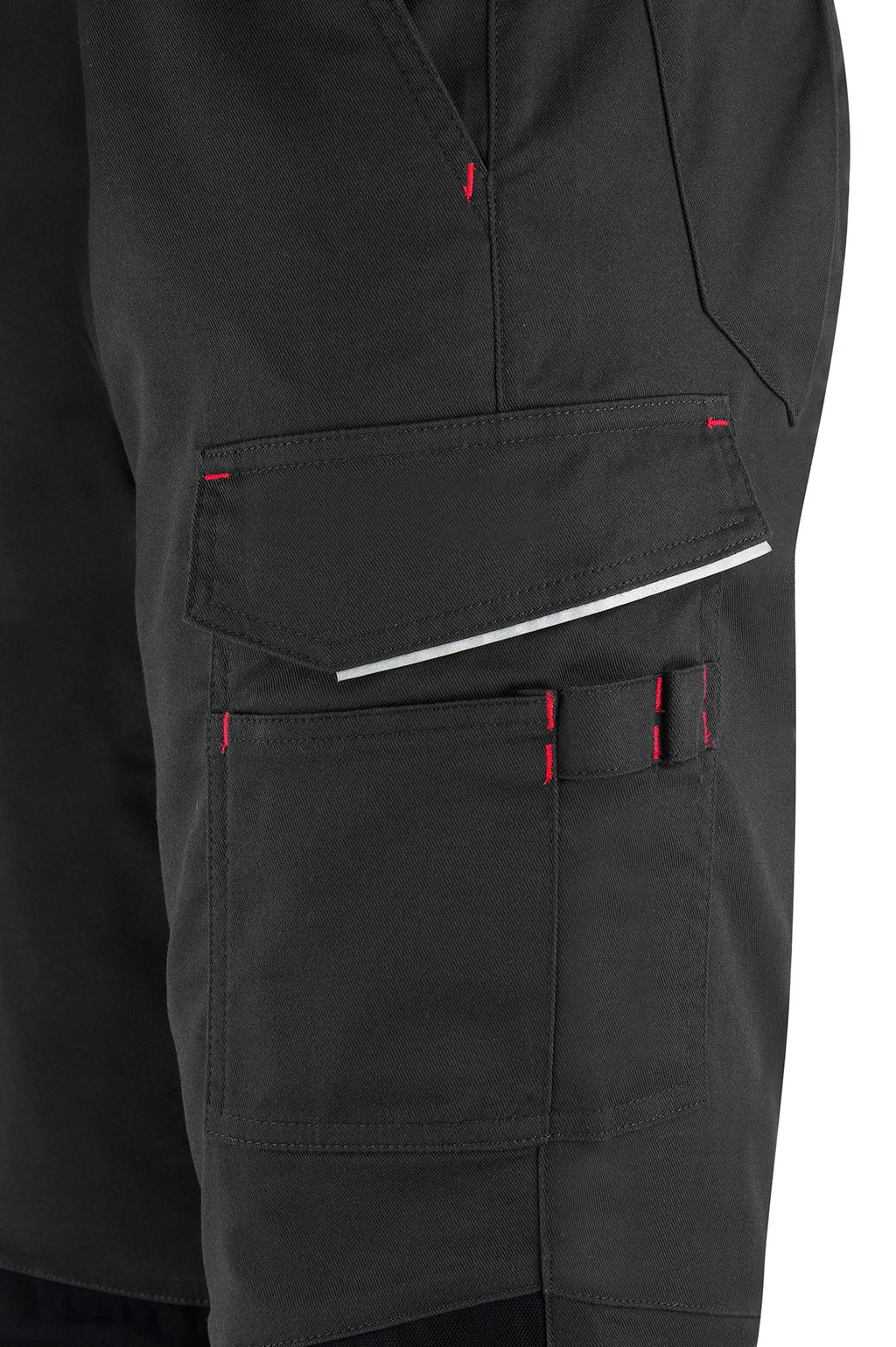 Calças stretch cinzentas poliéster/algodão 245 g com vários bolsos, vista 7