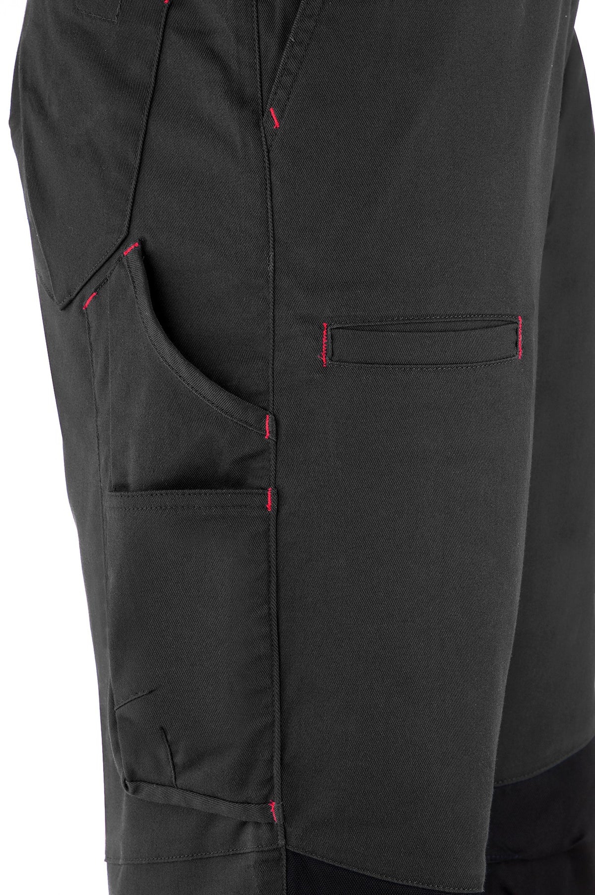 Calças stretch cinzentas poliéster/algodão 245 g com vários bolsos, vista 2
