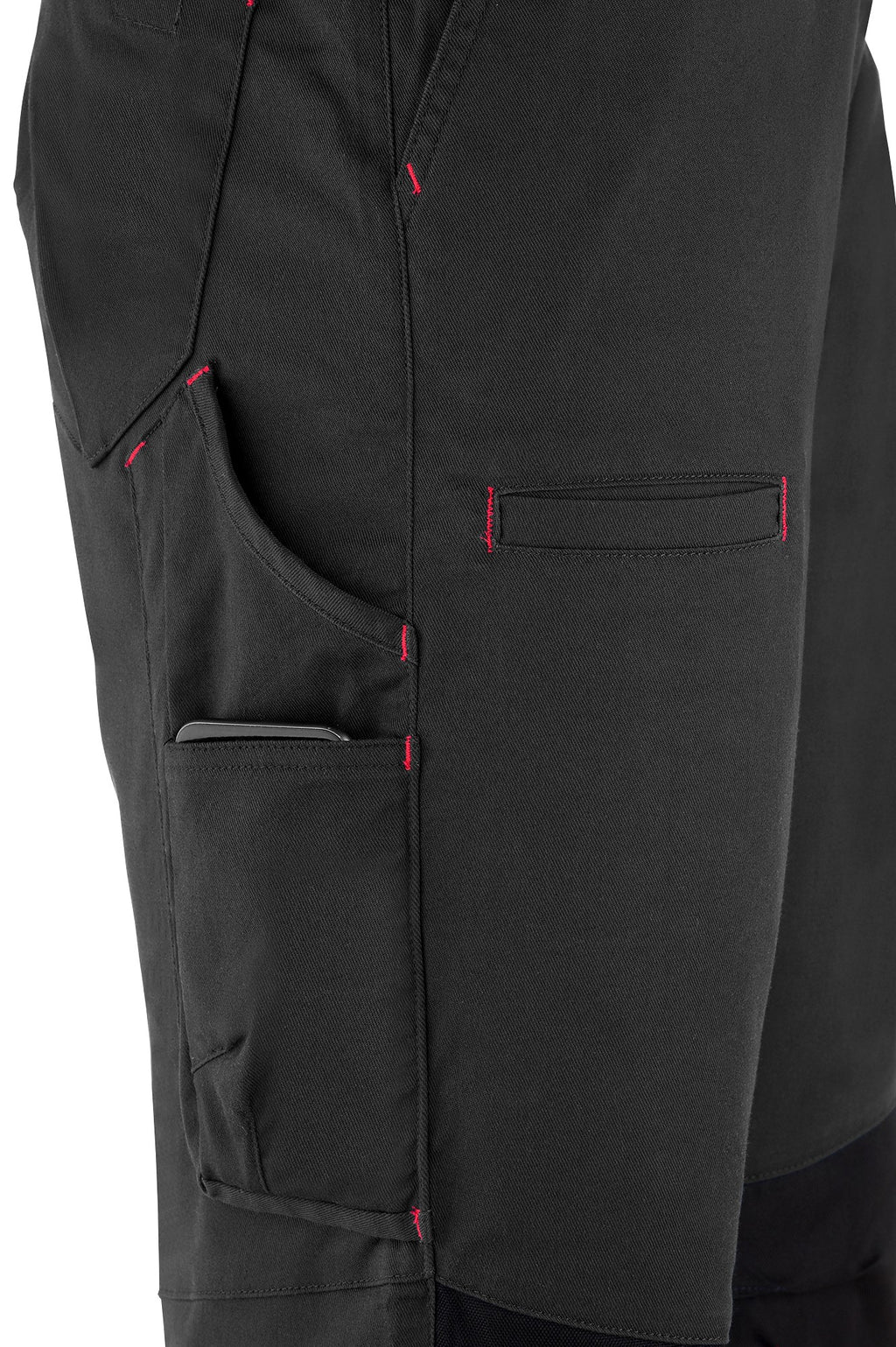 Calças stretch cinzentas poliéster/algodão 245 g com vários bolsos, vista 5