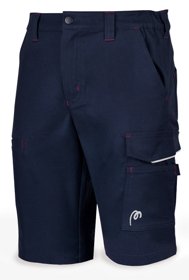 Bermudas stretch Pro Series azul-marinho 245 g com vários bolsos