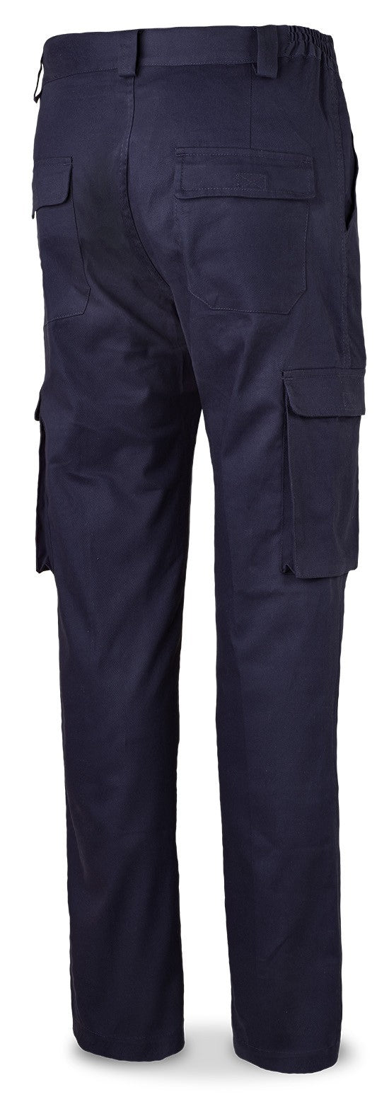 Calças stretch azul-marinho algodão 240 g com vários bolsos, vista 2