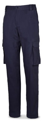 Calças stretch azul-marinho algodão 240 g com vários bolsos