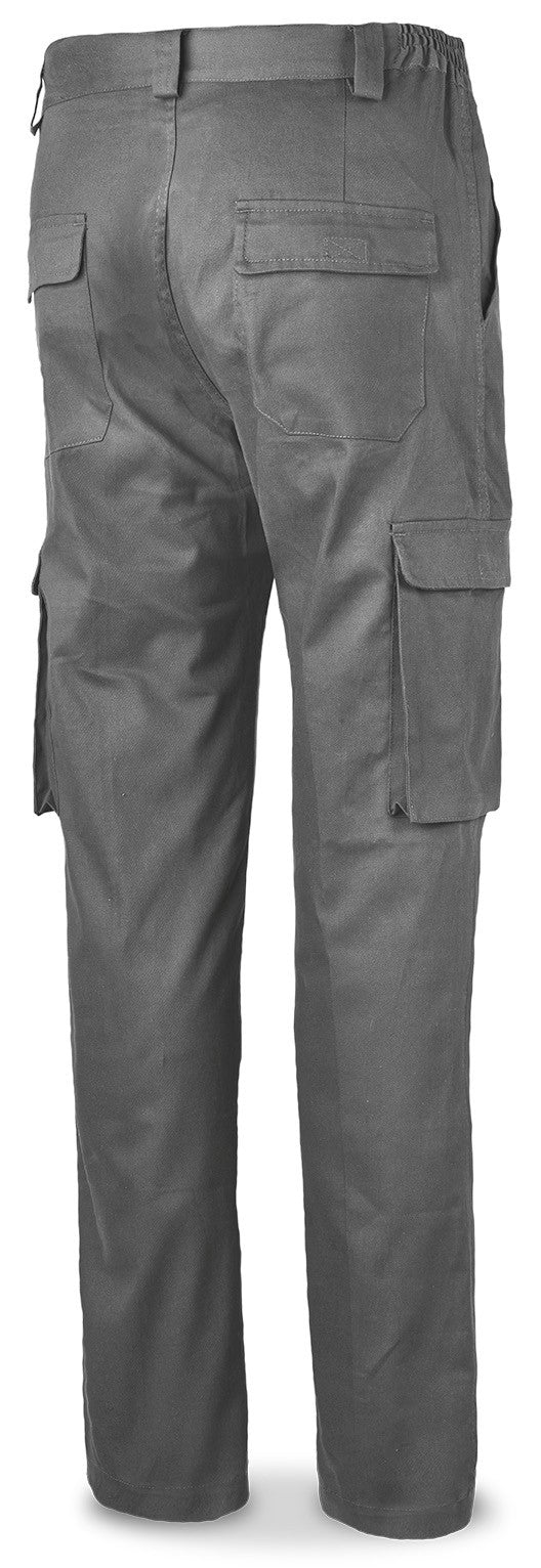Calças stretch cinzentas algodão 240 g com vários bolsos, vista 2