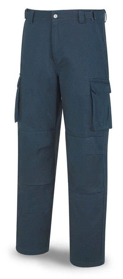 Calças Especialista azul-marinho algodão 245 g com vários bolsos