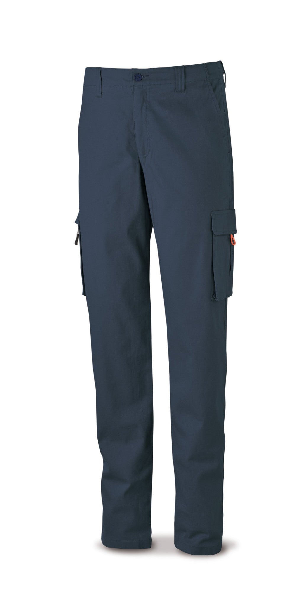 Calças stretch azul-marinho algodão 260 g com vários bolsos