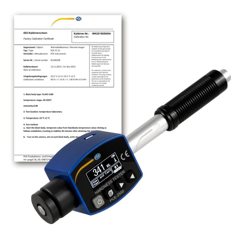 Testador de dureza PCE-2550-ICA incl. certificado de calibração ISO