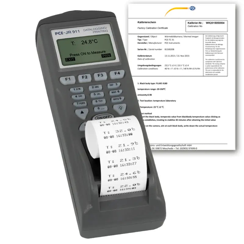 Termómetro PCE-JR 911-ICA con certificado de calibración ISO