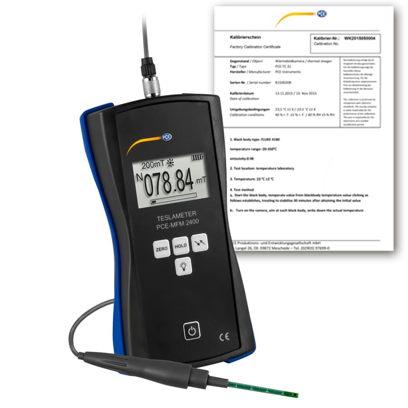 Contador de radiação PCE-MFM 2400-ICA, incluindo certificado de calibração ISO