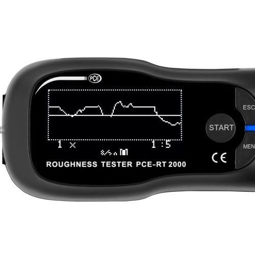 Rugosímetro PCE-RT 2000-ICA incluyendo certificado de calibración ISO