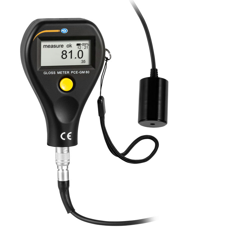 Medidor de brillo PCE-GM 80-ICA que incluye certificado de calibración ISO