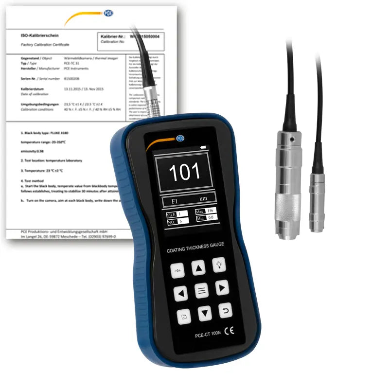 Medidor de espesor PCE-CT 100N-ICA incl. certificado de calibración ISO