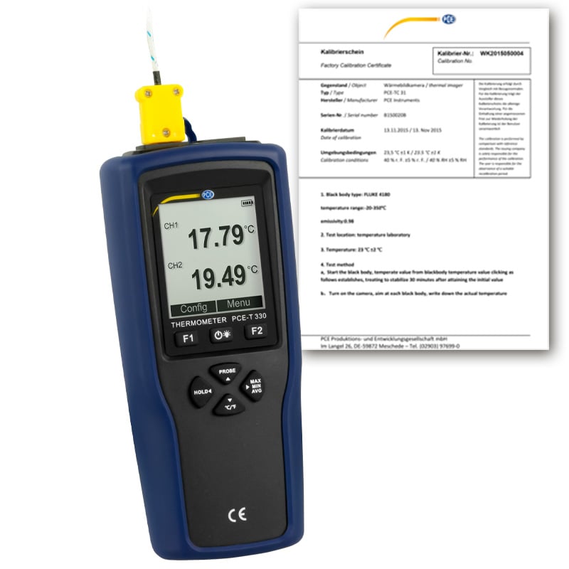 Termómetro PCE-T 330-ICA incl. certificado ISO