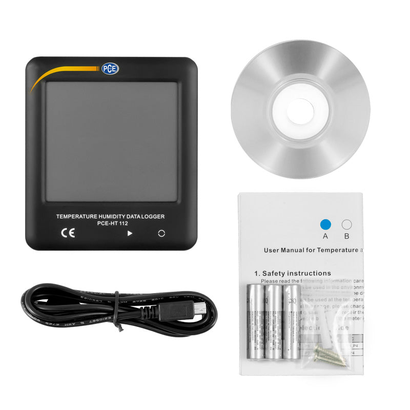 Termohigrómetro PCE-HT 112-ICA incluyendo certificado de calibración ISO