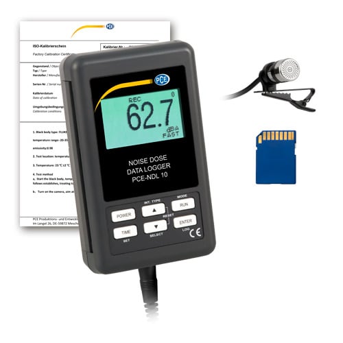 Medidor de nível sonoro PCE-NDL 10-ICA incluindo certificado de calibração ISO