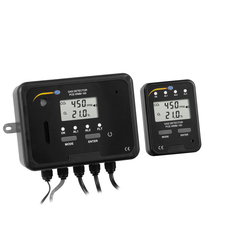 Medidor de CO2 PCE-WMM 100-ICA, incluyendo certificado de calibración ISO