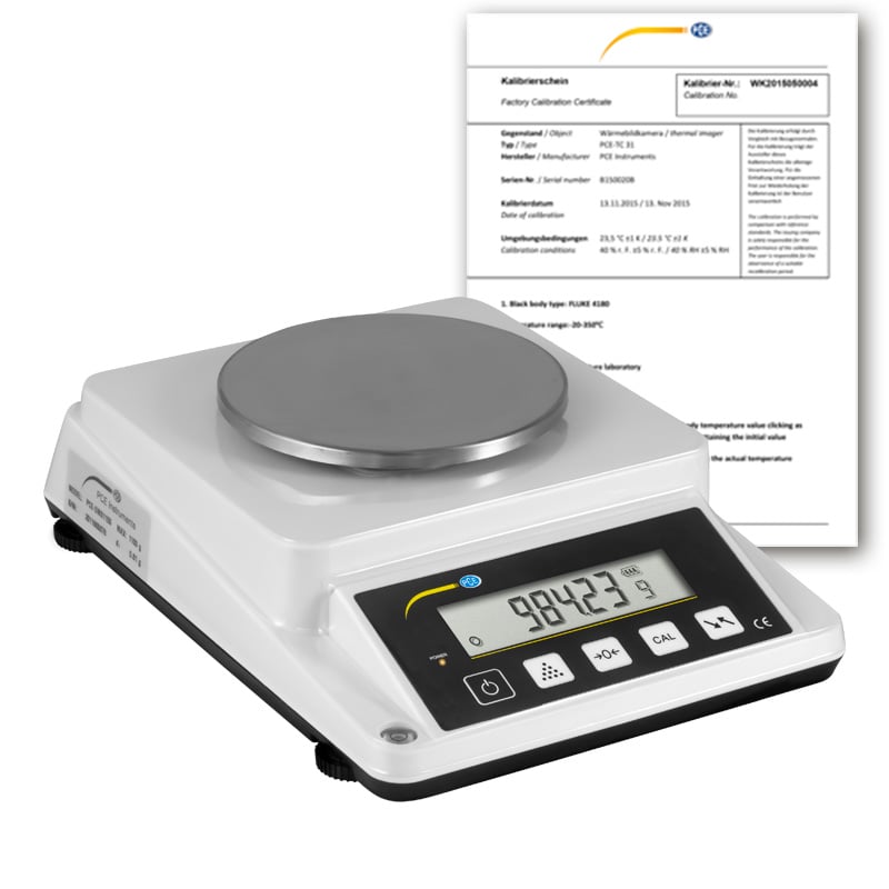 Balanza de papel PCE-DMS 1100-ICA, incluye certificado de calibración ISO