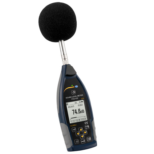 Medidor de nível sonoro PCE-432-ICA incluindo certificado de calibração ISO