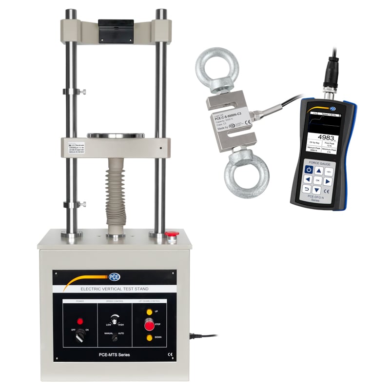 Dinamómetro PCE-MTS500-DFG N 5K-KIT incl. máquina de teste