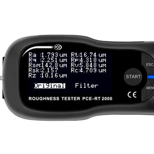 Testador de rugosidade PCE-RT 2000BT-ICA incluindo certificado de calibração ISO