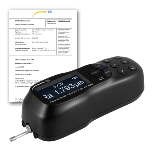 Testador de rugosidade PCE-RT 2000BT-ICA incluindo certificado de calibração ISO
