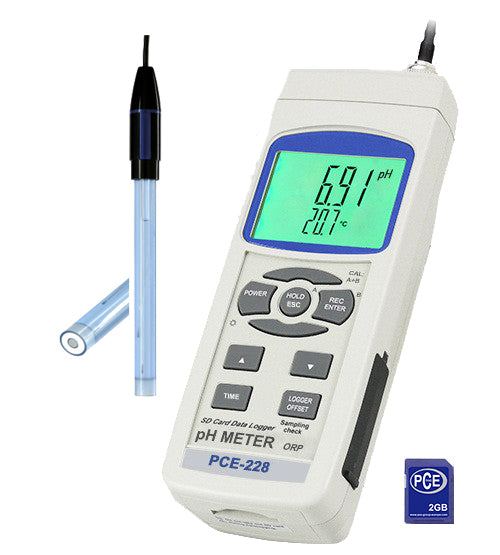 Medidor de pH PCE-228SF-ICA incl. certificado de calibración ISO
