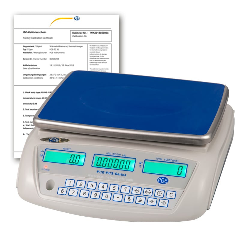 Balança de inventário PCE-PCS 6-ICA, incluindo certificado de calibração ISO