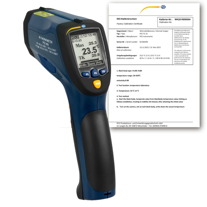 Pirómetro PCE-893-ICA incl. certificado de calibração ISO