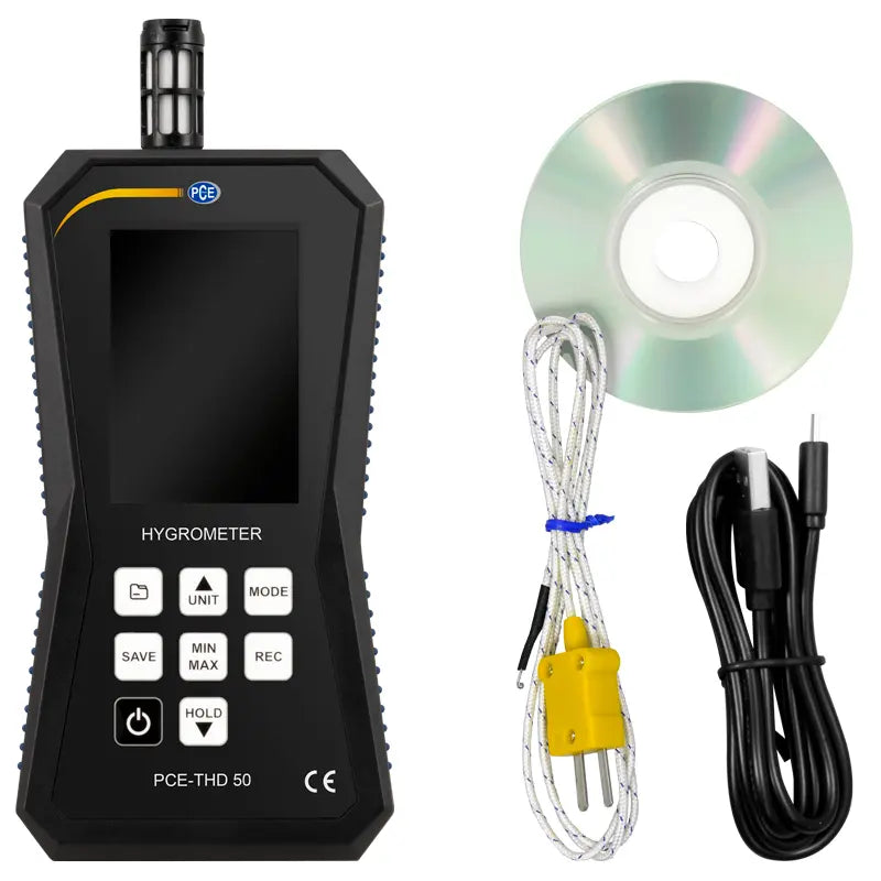 Termohigrómetro PCE-THD 50-ICA con certificado de calibración ISO