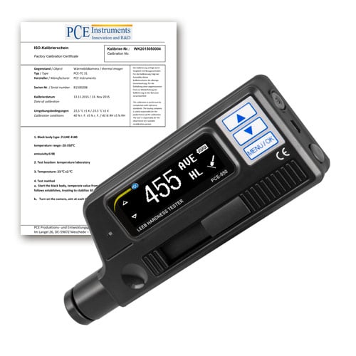Testador de dureza PCE-950-ICA incl. certificado de calibração ISO