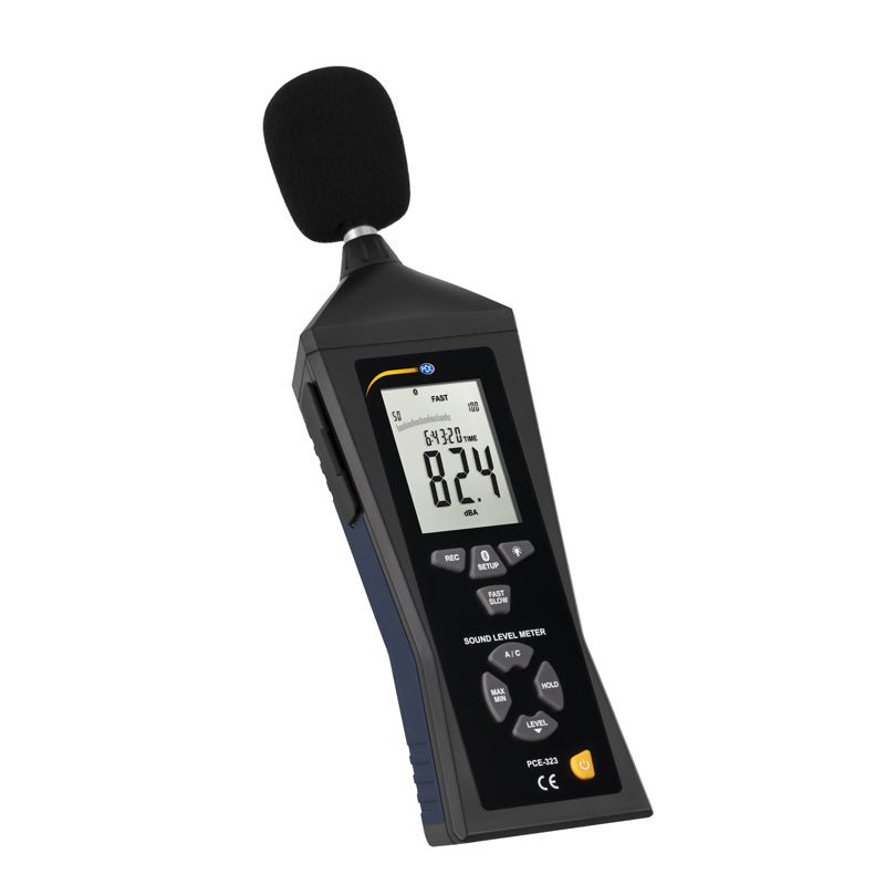 Medidor de nível de som Bluetooth PCE-323-ICA incl. certificado de calibração ISO