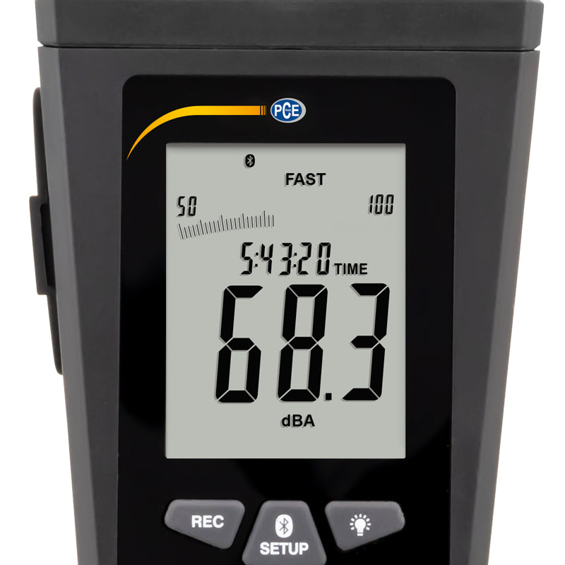 Medidor de nível de som Bluetooth PCE-323-ICA incl. certificado de calibração ISO