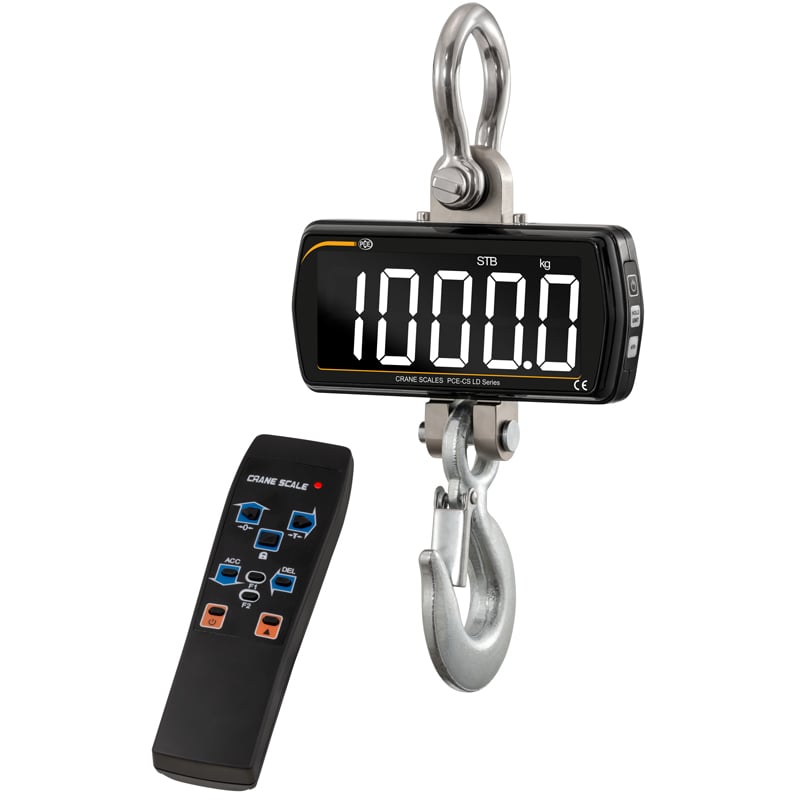Balanza de gancho PCE-CS 1000LD-ICA con certificado de calibración ISO
