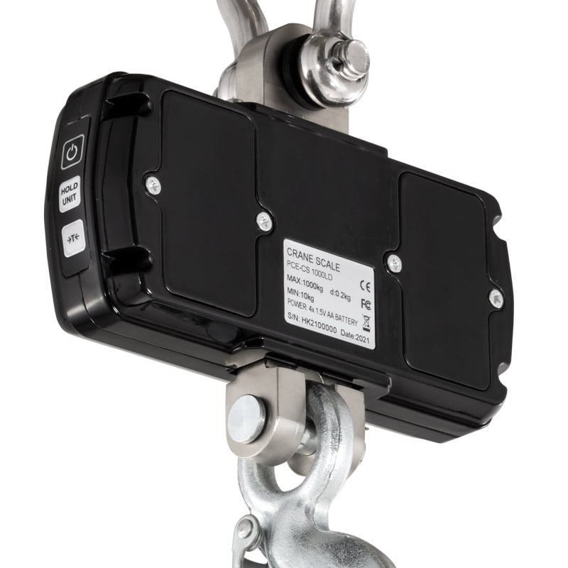 Balanza de gancho PCE-CS 1000LD-ICA con certificado de calibración ISO