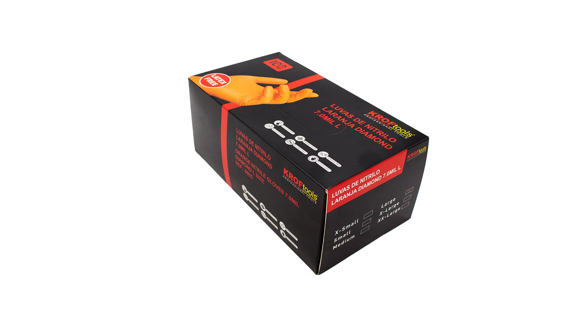 GUANTES DE NITRILO NARANJA DIAMOND 7.0MIL 100 UDS