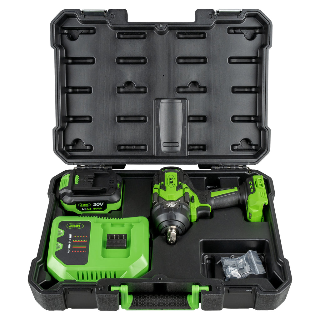 Carrinho de Ferramentas com 7 Gavetas - Verde + Chave de Impacto SEM Escovas a Bateria 1/2" 1000NM - JBM JBM, imagem do produto