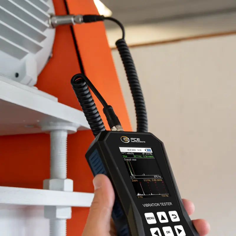 Acelerómetro PCE-VT 3950-ICA incl. certificado de calibração ISO