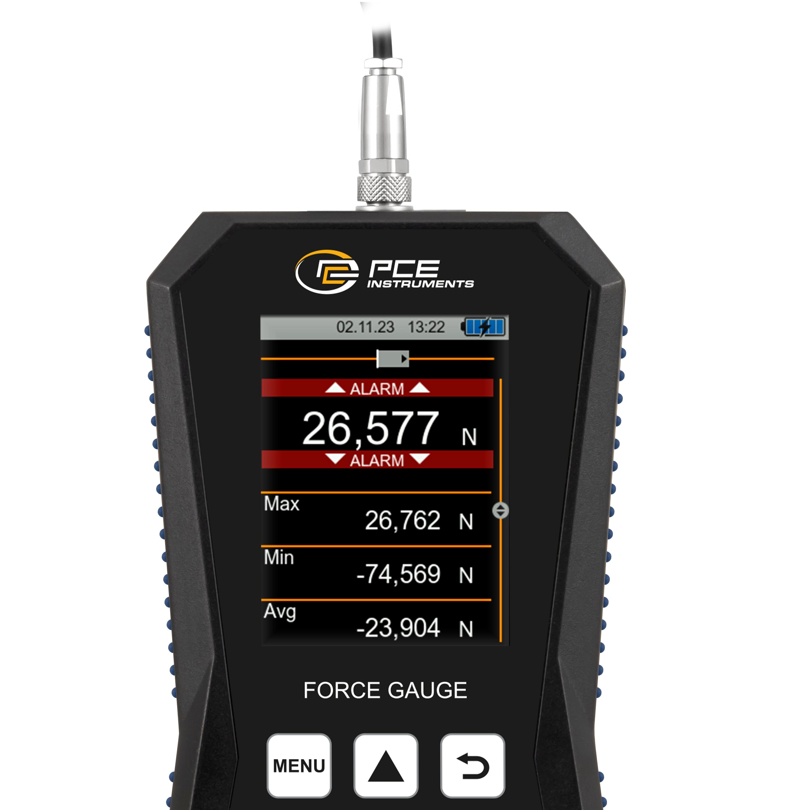 Medidor de força com célula externa até 50.000 N e display gráfico PCE-DFG 50K X
