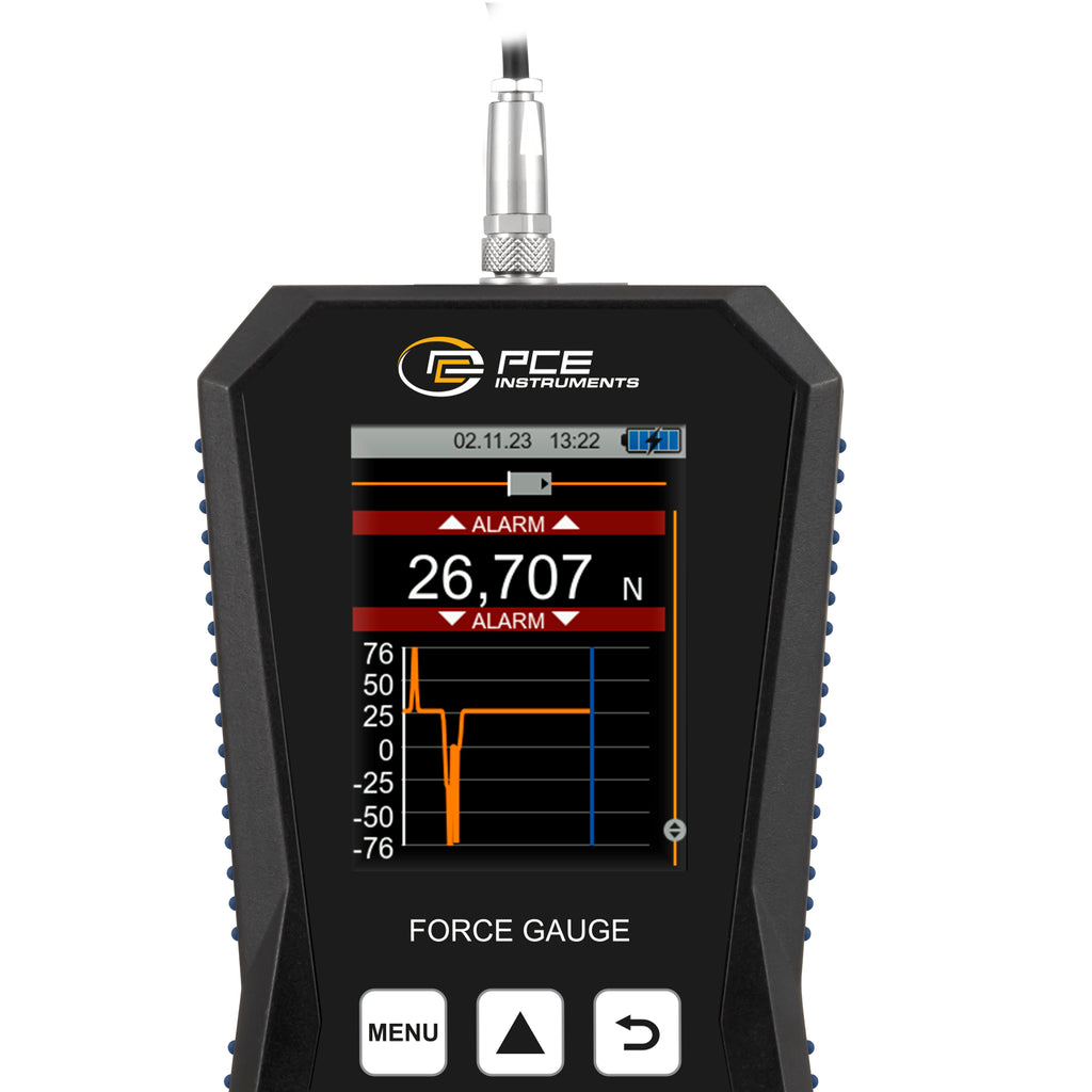 Medidor de força com célula externa até 50.000 N e display gráfico PCE-DFG 50K X