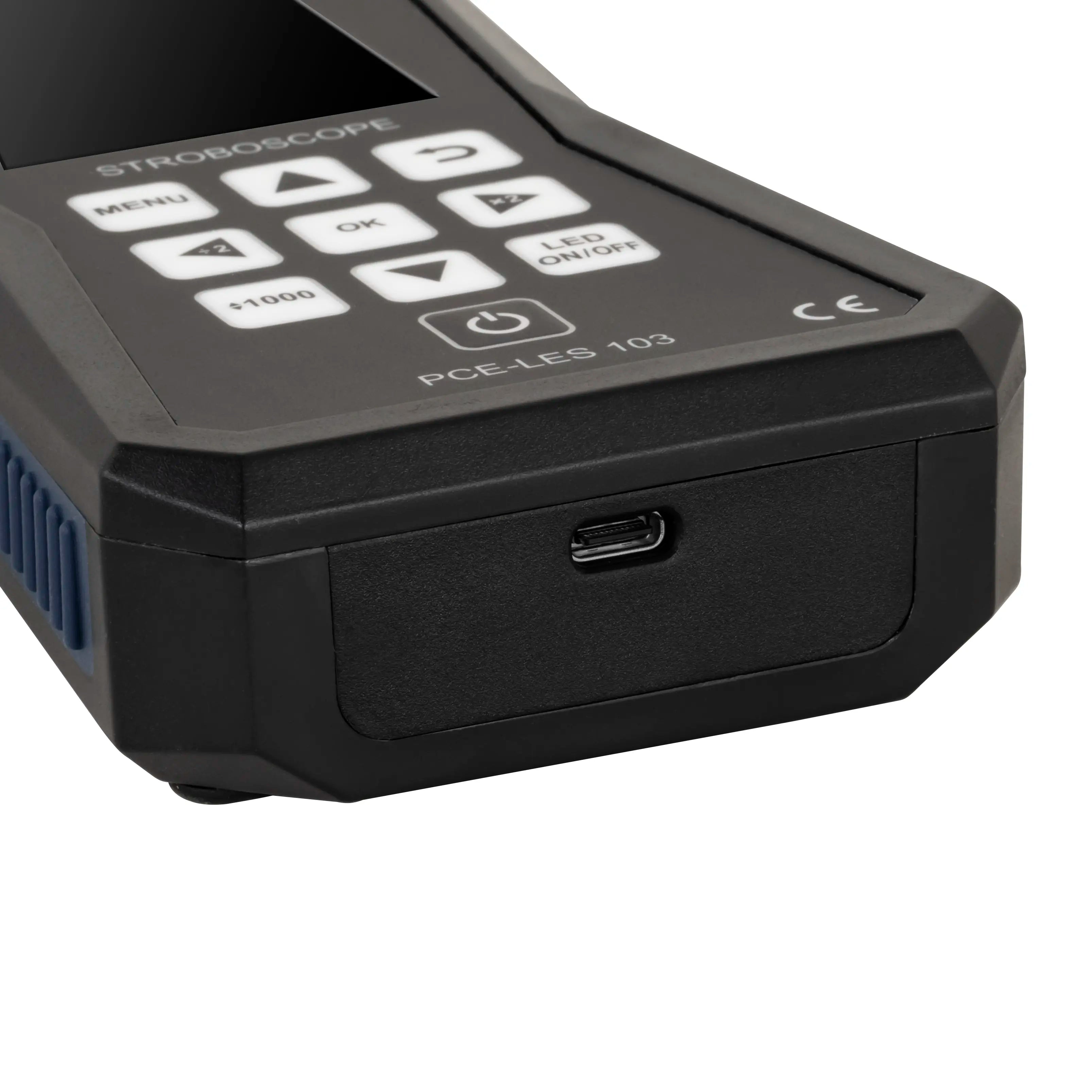 Estroboscopio UV con 3 LEDs de alta potencia, intensidad de flash 202 µW/cm2 PCE-LES 103UV-365