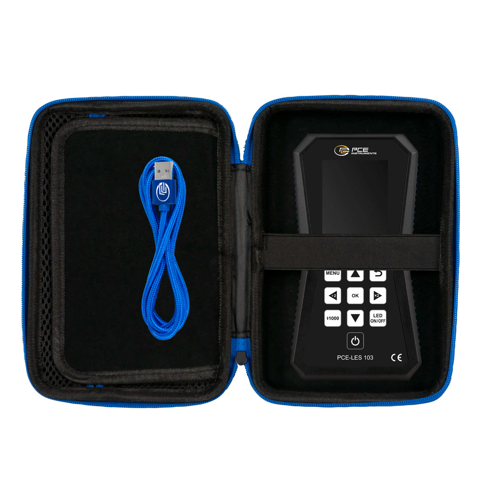 Estroboscopio UV con 3 LEDs de alta potencia, intensidad de flash 202 µW/cm2 PCE-LES 103UV-365
