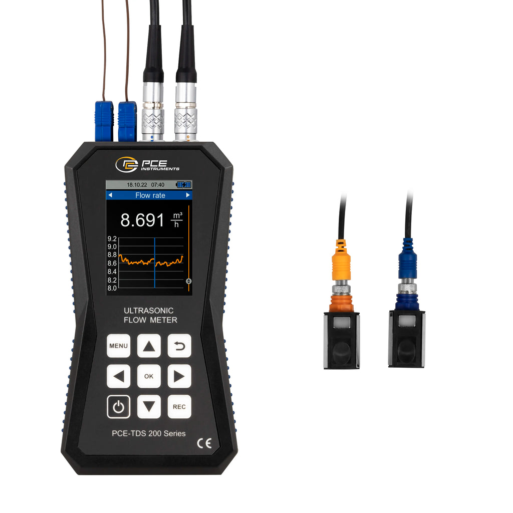 Medidor de caudal ultrasónico PCE-TDS 200+ Software S-SW-KIT incluido