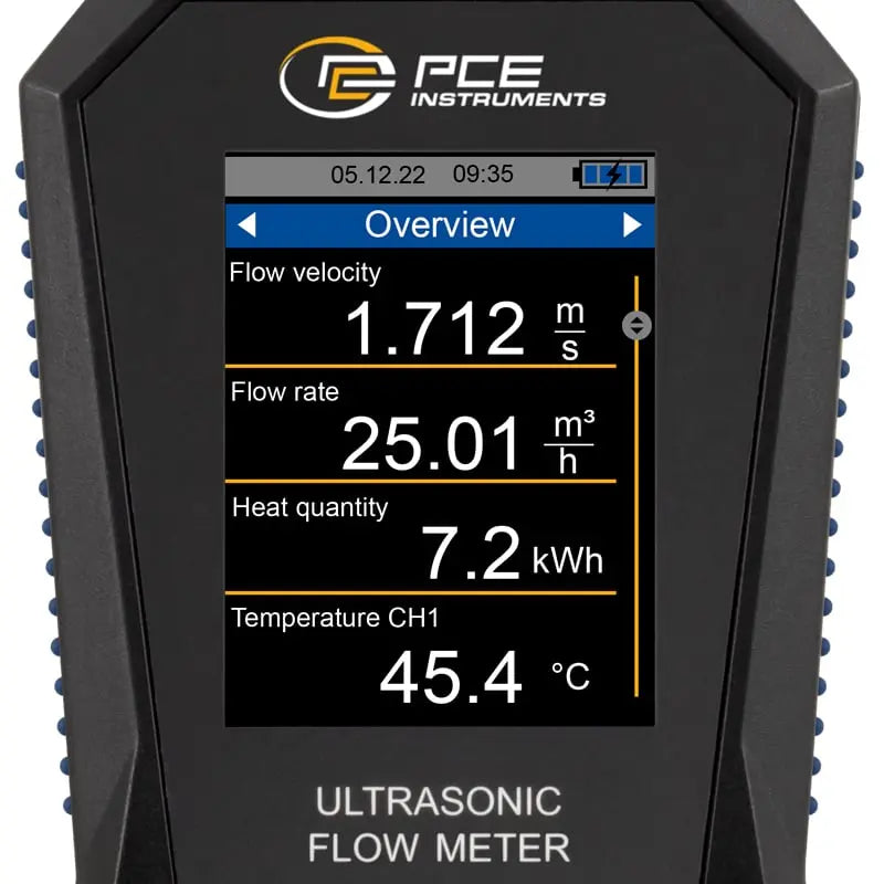 Medidor de caudal ultrasónico PCE-TDS 200 + Software M-SW-KIT incluido