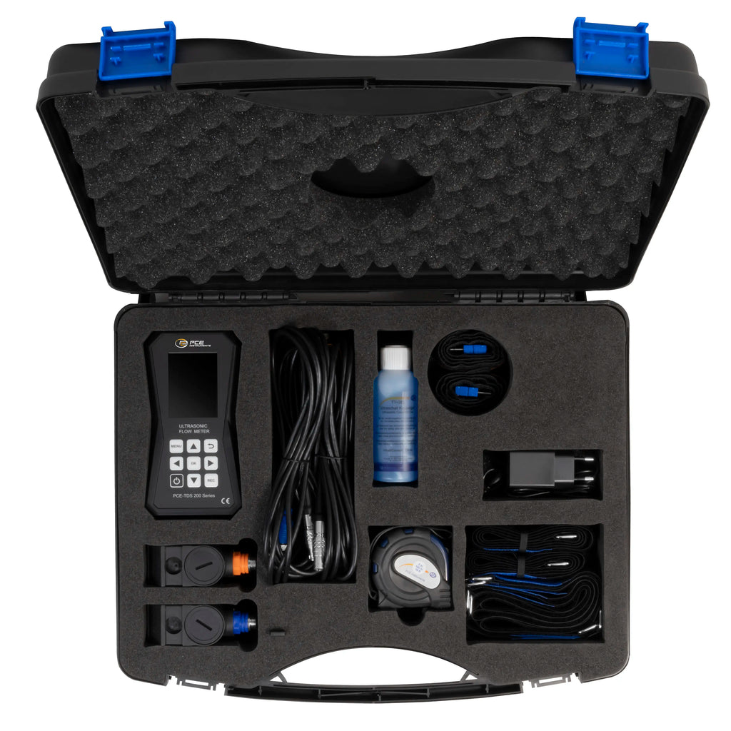 Medidor de caudal ultrasónico PCE-TDS 200 + Software M-SW-KIT incluido