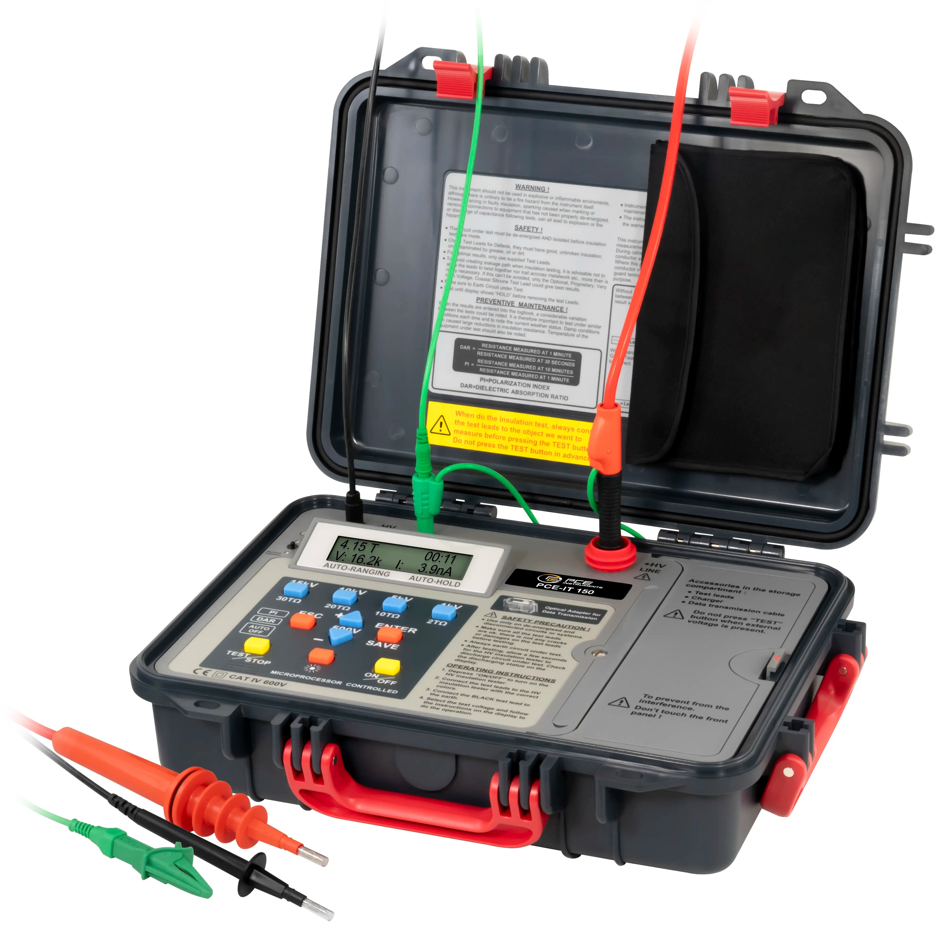 Comprobador de aislamiento PCE-IT 150
