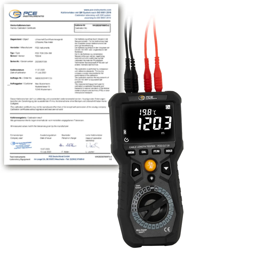 Ohmímetro PCE-CLT 20-ICA incluindo certificado de calibração ISO